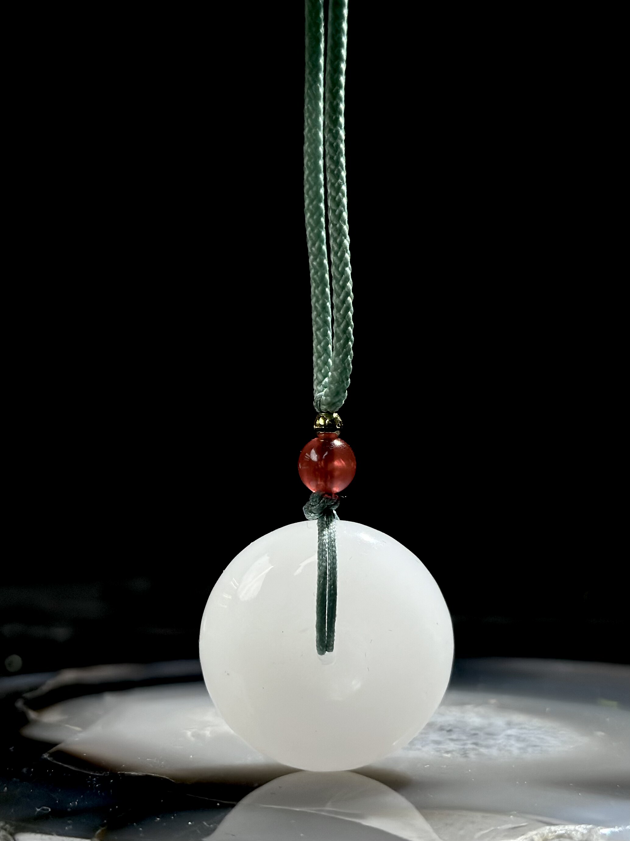 【新粉福利】新疆天然金丝玉平安扣羊脂白男女同款保你平平安安