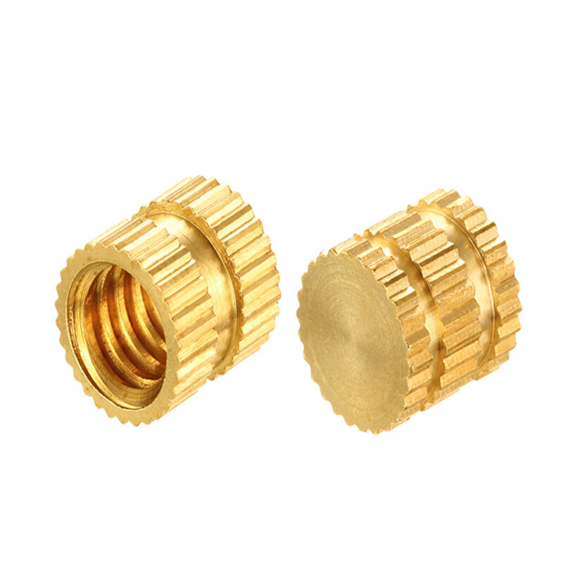 英制铜螺母1/4-20*45 6 78 10*8通孔盲孔预埋螺母 热熔注塑铜镶
