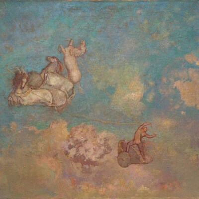 西方神话名画油画雷东Odilon Redon阿波罗的战车V手绘临摹复制品