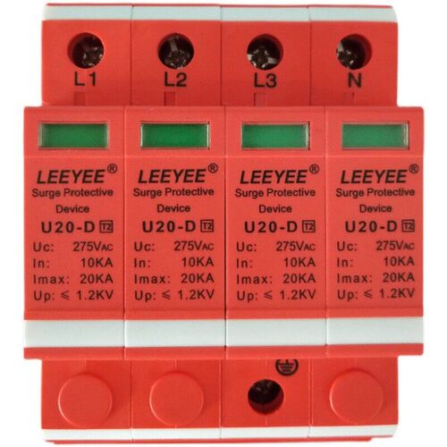 U20-D浪涌保护器4P三相机房防雷器Uc275V 20KA电源防雷器Up1.2KV