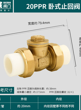 PPR25卧f式止回阀PPR单向阀防倒流阀逆止阀绿色加厚
