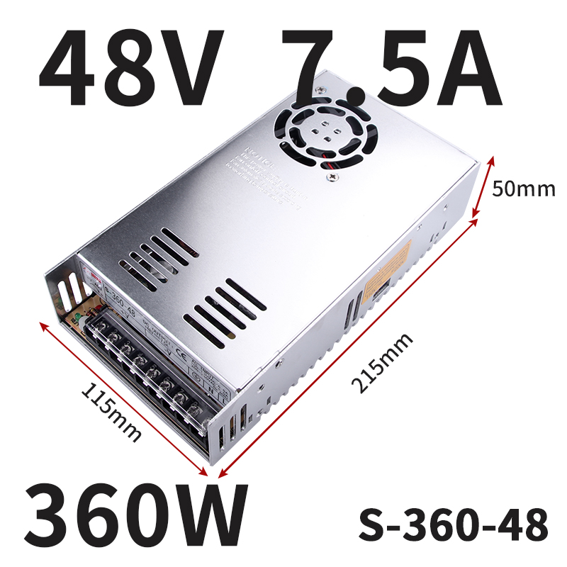 明纬S-360W-24V15A开关电源220v/110v转12V3O0A集中供电监控5伏48
