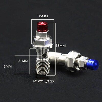 摩托车电动车刹车油管螺丝m10x1/1.25粗丝细丝 不锈钢排气螺丝