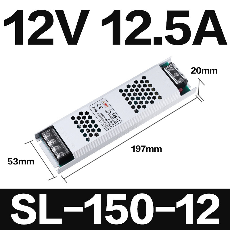 明纬长条LED灯开关电源SL-60W100W150W200W300W400W1V2V 24V变压