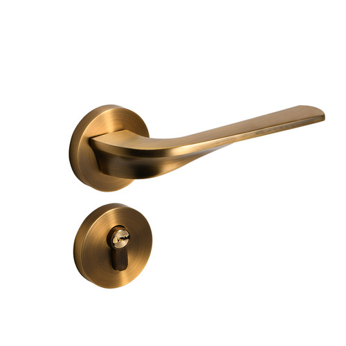 古铜门锁室内卧室磁吸门锁木门门把手静音家用锌合U金通用型房门