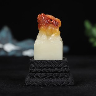 《麒麟瑞兽》寿山结晶将军洞芙蓉石2.7H厘米方正印章 章料闲章印