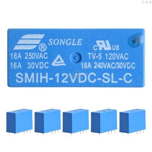5Pcs/Set SMIH-12VDC-SL-C Relays 12V 16A 250V 8 Pin OXne Conv
