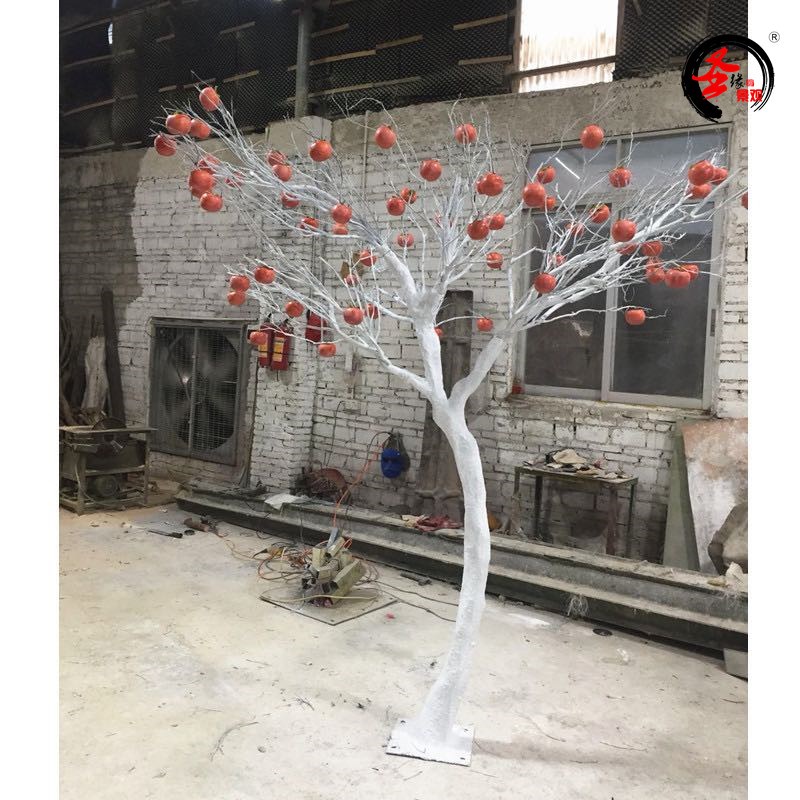 仿真柿子c树红柿子柿子果树柿柿如意商场超市造景装饰新年节日摆