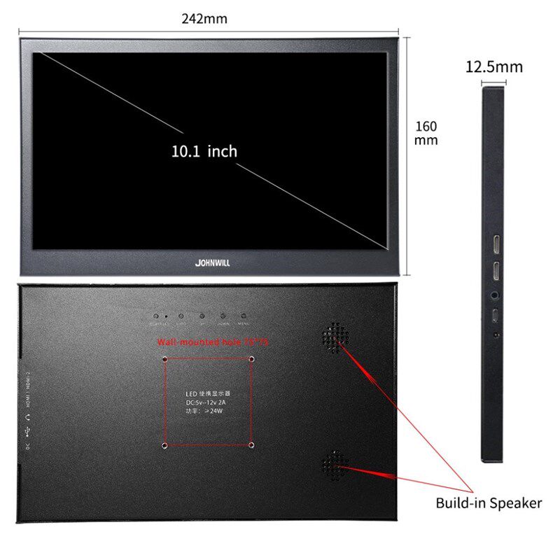 10.1 Portable monitor Touch screeFn 2560*1600 2K IPS LCD Ga