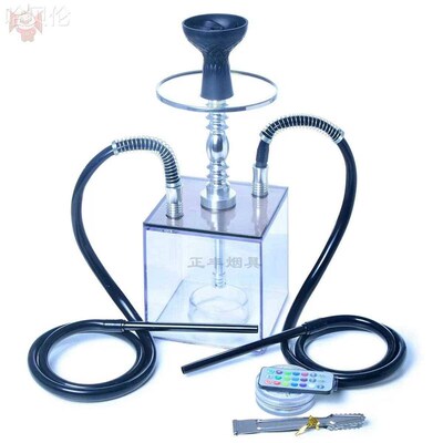 亚克力带灯酒吧KTV水烟壶全套 阿拉伯水烟爆款方型水U烟斗hookah