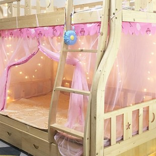 磁门子母床蚊帐j一秒吸合高低双z层床铁架床学生宿舍下铺系绳蚊帐