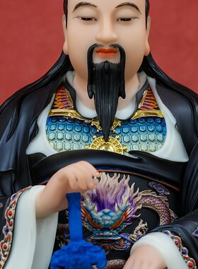 汉白玉玄天上帝神像武当山玄武B大帝像坐山公北帝家居摆件工艺品