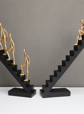 新中式树脂金人攀登样板房售楼部卧D室书房客厅餐厅电视柜饰品摆