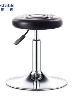 稳斯坦 bWST238 水波纹实验室椅子 车间员工旋转升降椅 黑色圆盘