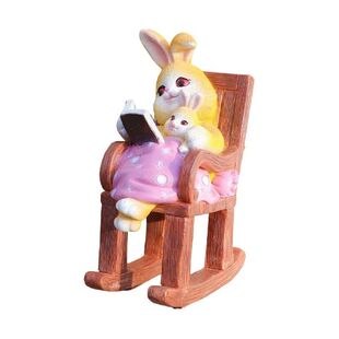 极速Parent Child Bunny Sttatue Animal Figurine Craft Cute Re