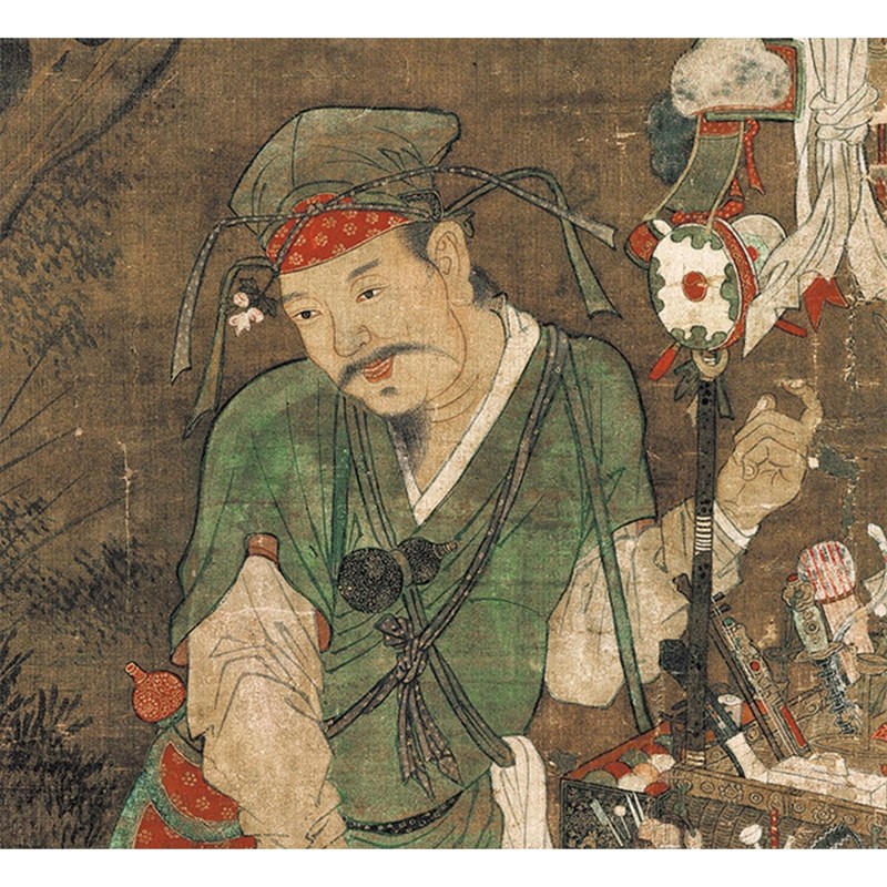 明佚名货郎图e原大条幅名画装饰高清覆制品微喷卷轴范本立轴彷古