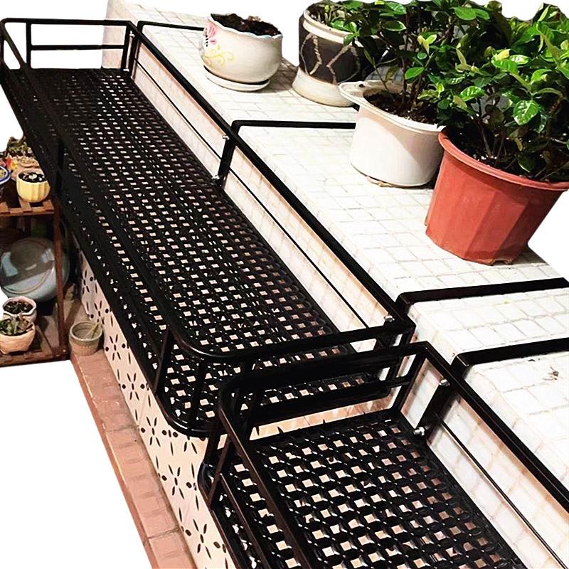 简约圆角阳台栏杆花架悬挂式加宽挂G实体墙花盆架铁艺壁挂置物架