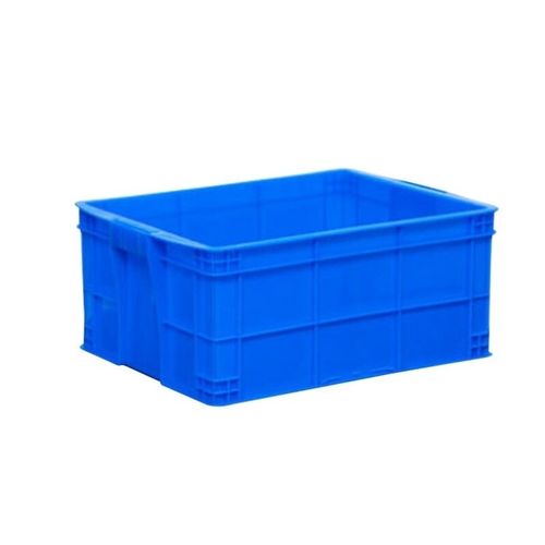 鲁峰Lufeng周转箱储物收纳盒物流塑料筐465-220蓝色带盖530*Z380*