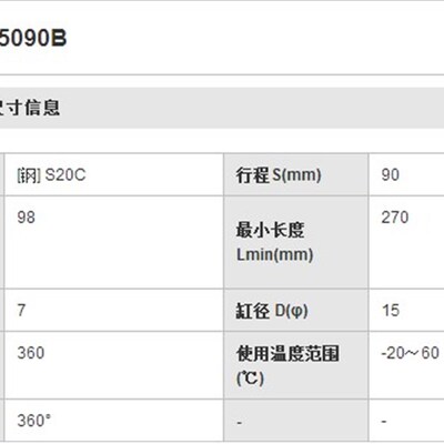 替换FGSS15090B米思米氮气万向安装型弹A簧 FGSS15100A FGSS15100