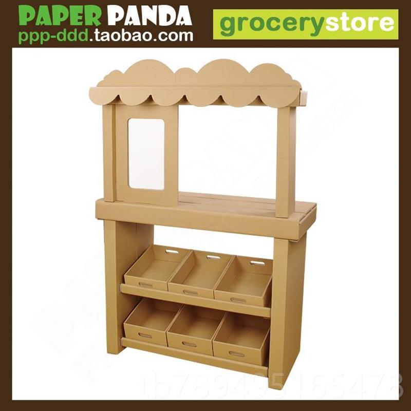 新款PAPER货 PAND童 幼儿园A儿过家家纸玩具商店小卖部杂货店卖东