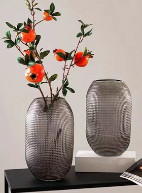 现代简约风中式客厅餐桌假花花瓶装饰摆件花艺插花家居玻璃花瓶