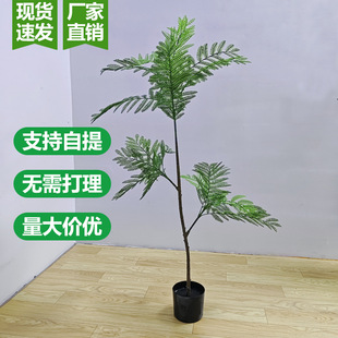 饰品 仿真绿植蓝花楹室内盆栽大型仿生植物假树高端轻奢客厅装