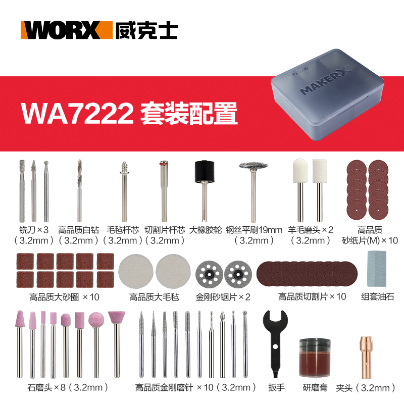 威克士电磨机WX750/WX106全能打磨切割附件WA7220/WA7221/WA7222