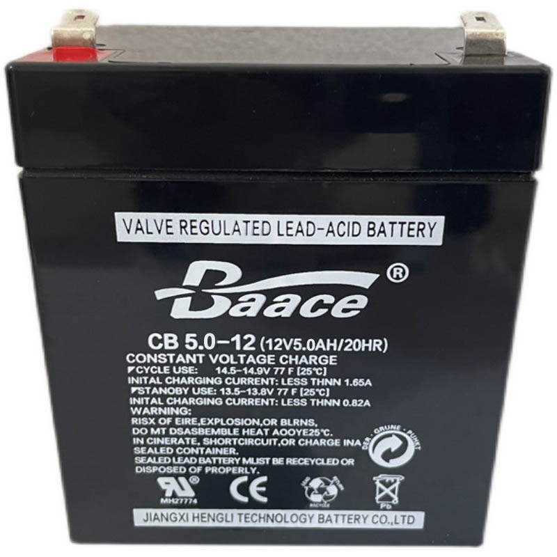 Baace恒力蓄电池CB5.0-12铅酸免维护12V5.0AH电梯UPS主机内置电瓶