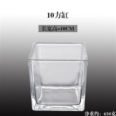 简约加厚正方形缸大号花瓶玻璃透明桌面摆件水培容器水养植物花盆