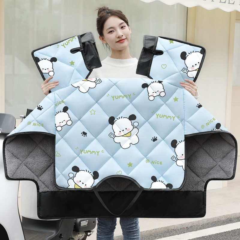 电动车挡风被冬季加绒加厚加大电车电瓶车防水防晒罩挡摩托防风衣