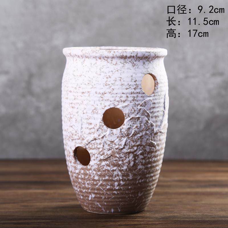 多肉绿植花盆创意陶瓷洞洞盆多孔法师盆粗陶透气盆套装组合