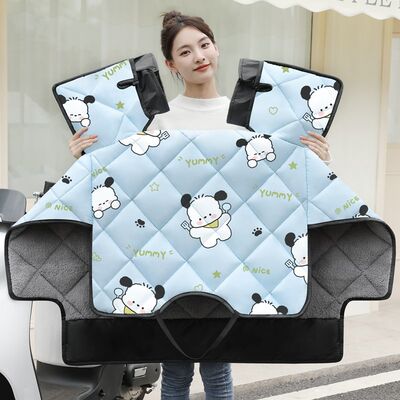 电动车挡风被冬季加绒加厚保暖加大加宽双面防水电车电瓶车防风罩