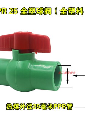 绿色PPR全塑球阀20 25 32  50 63热熔化工管道耐腐蚀酸碱阀门开关