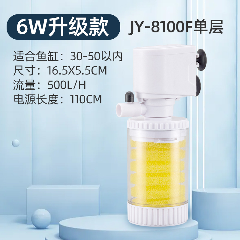 鱼缸过滤器过滤循环系统小型过滤泵三合一氧气泵一体净水神器内置