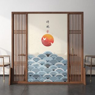 屏风隔断大堂玄关酒店客厅遮挡茶室入户可移动简约座屏办公室 中式