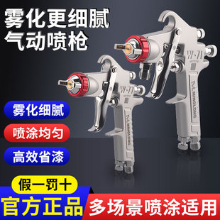 明龙气动喷漆枪家具汽车专用油漆喷枪W71W77高雾化喷涂枪工具大全