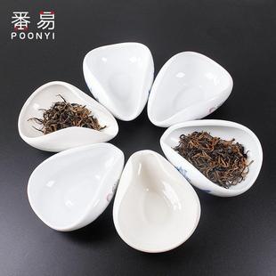 茶荷A1pq801 茶则茶道配件功夫茶具茶艺用手 白瓷赏茶禅意陶瓷日式