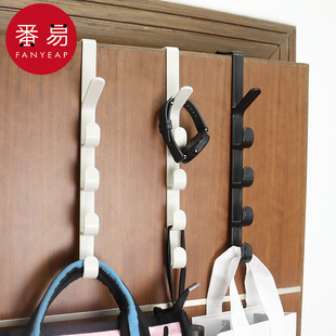门后挂钩A1pq801 收纳 塑料挂钩衣帽钩门衣架卧室门上免打孔门背式
