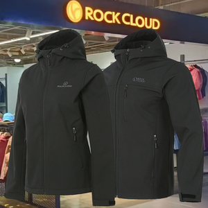 岩云软壳冲锋衣男女秋冬季保暖透气防风防泼水鲨鱼皮户外登山服