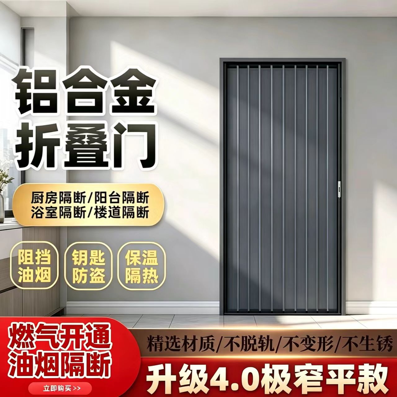 全铝防火天然气开通验收隔断门图片