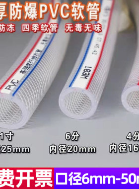 PVC6.8.10.12.1寸加厚塑料网纹蛇皮管高压防冻灌溉农用防爆软水管