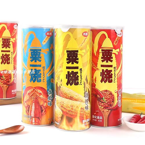 四洲粟一烧85g多种口味罐装膨化食品玉米条香脆追剧零食休闲小吃