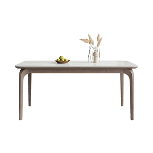 极速天坛家俱岩板餐桌家用小户型轻奢现代简N约胡桃色实木餐桌椅