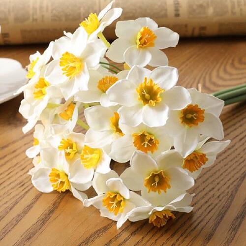 极速6PcsBofuquet Artificial Flower Daffodil Silk Flowers For