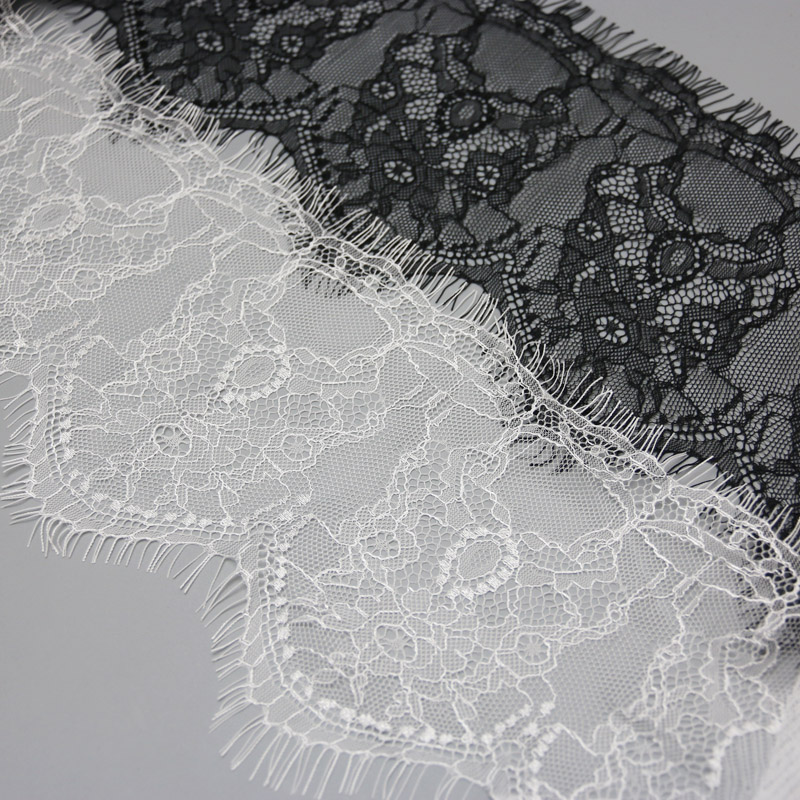 速发(3 meters/lot) 14cm White Black lace fabric Webbing Clot
