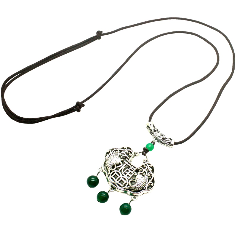 极速复古文艺长命锁项链长款女简约百搭毛衣链民族风配U饰2020年