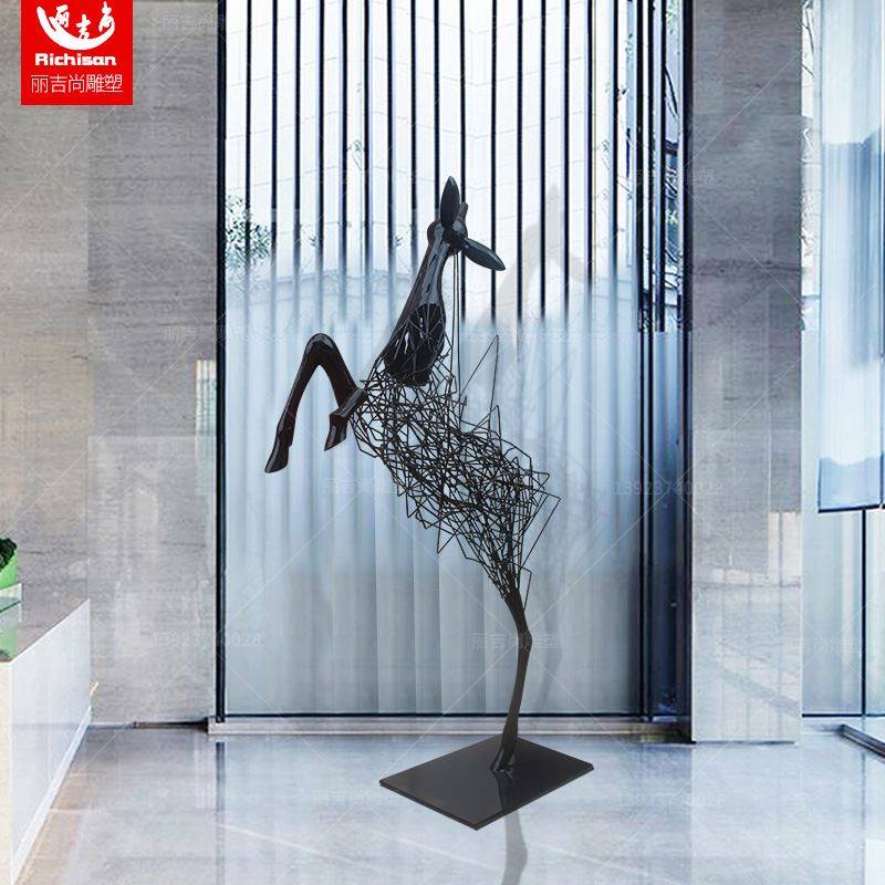 极速园林景观不锈钢镂空铁艺x抽象鹿雕塑酒店庭院摆件仰头鹿不锈,家居饰品,户外/庭院摆件,淘宝优惠券,粉丝福利购,淘宝优惠卷