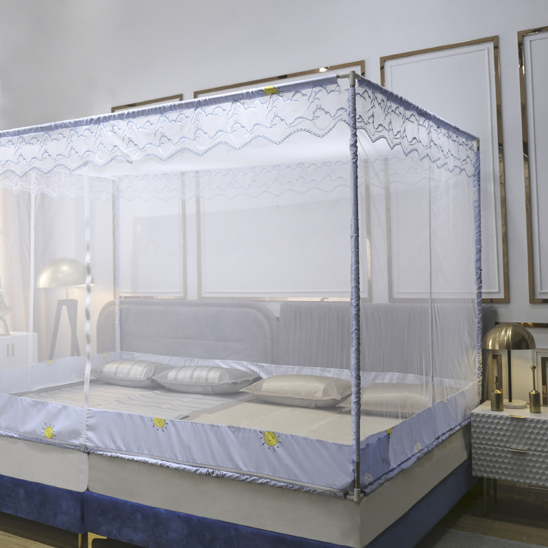 极速定做蚊帐g三开门超大号榻榻米坐床式炕床方顶订制特殊外穿拉