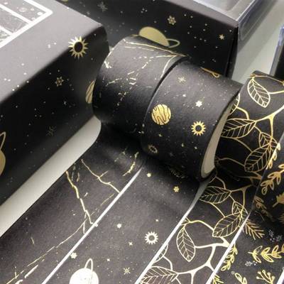 极速18Pcs/Set Gold Foil Washiy Tape Cute Plant Flower Maskin