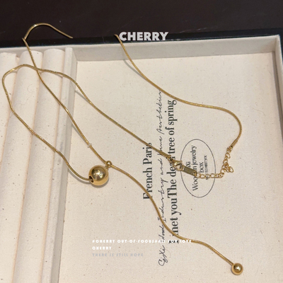 极速有求必应g圆珠钛钢项链女抽拉式长款冬季毛衣链简约百搭气质